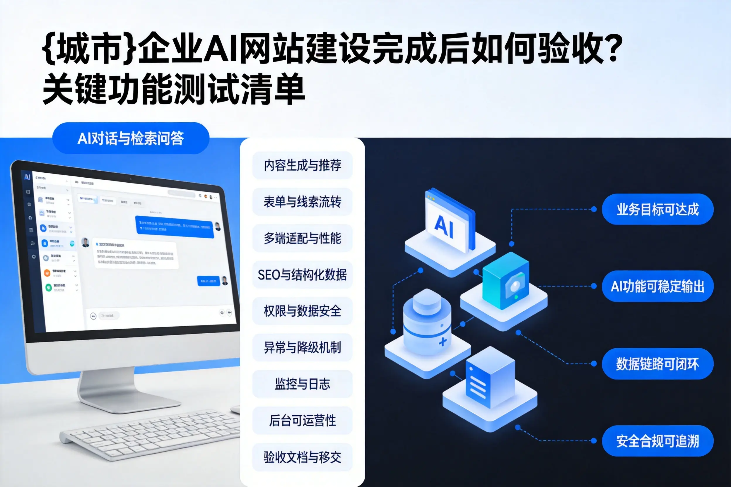 徐州企业AI网站建设完成后如何验收?关键功能测试清单