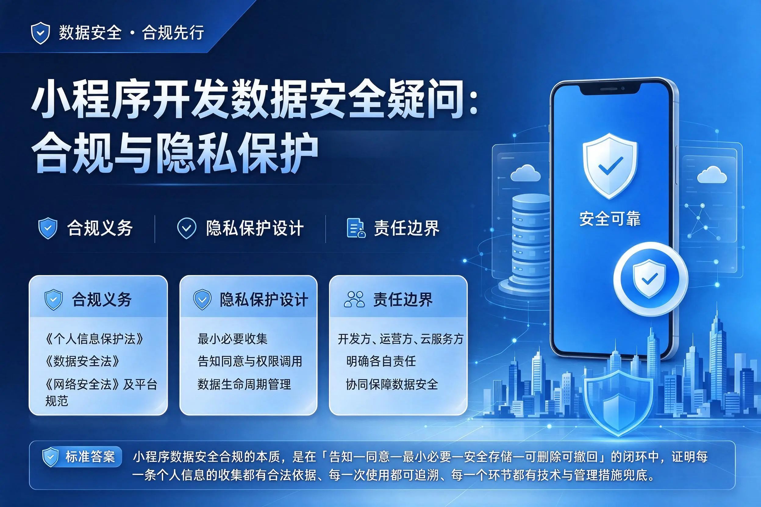徐州小程序开发数据安全疑问:合规与隐私保护