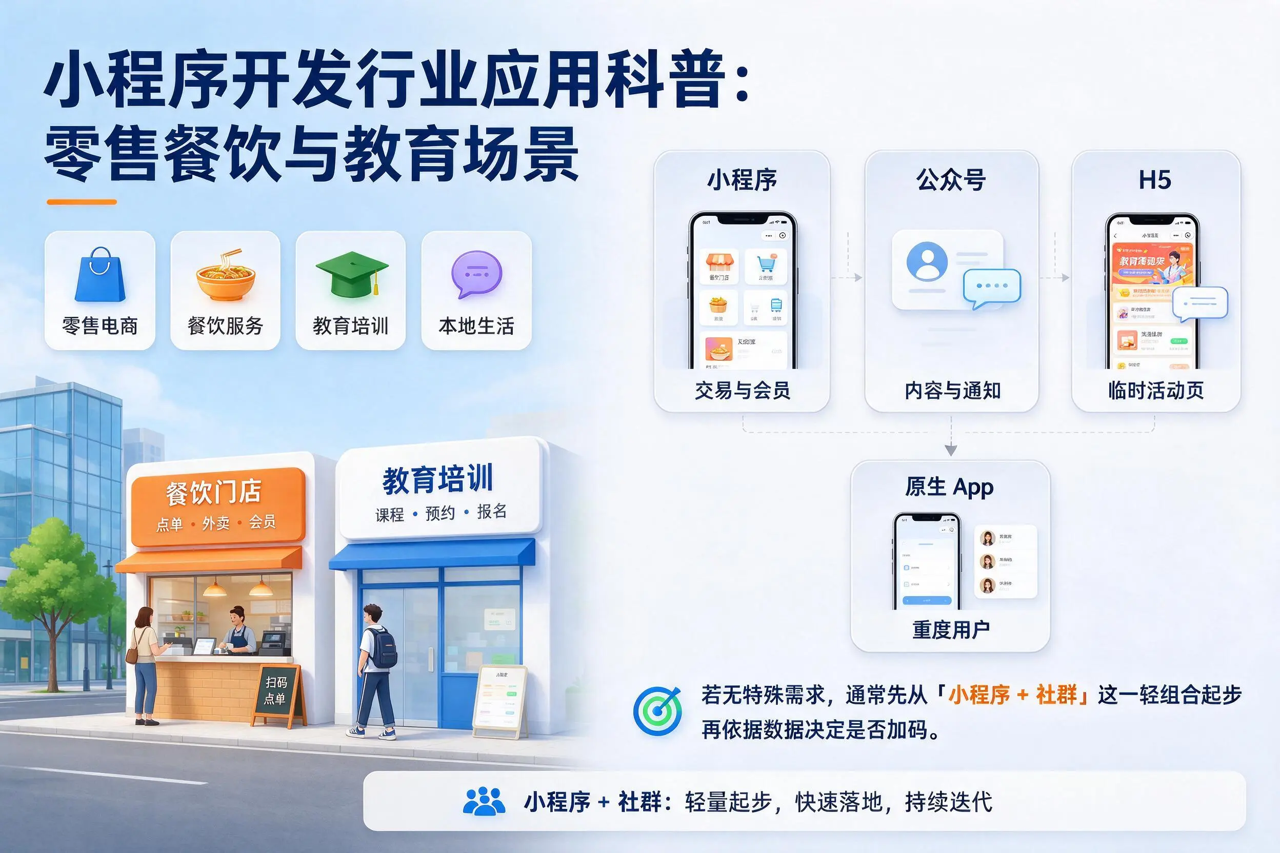 徐州小程序开发行业应用科普:零售餐饮与教育场景