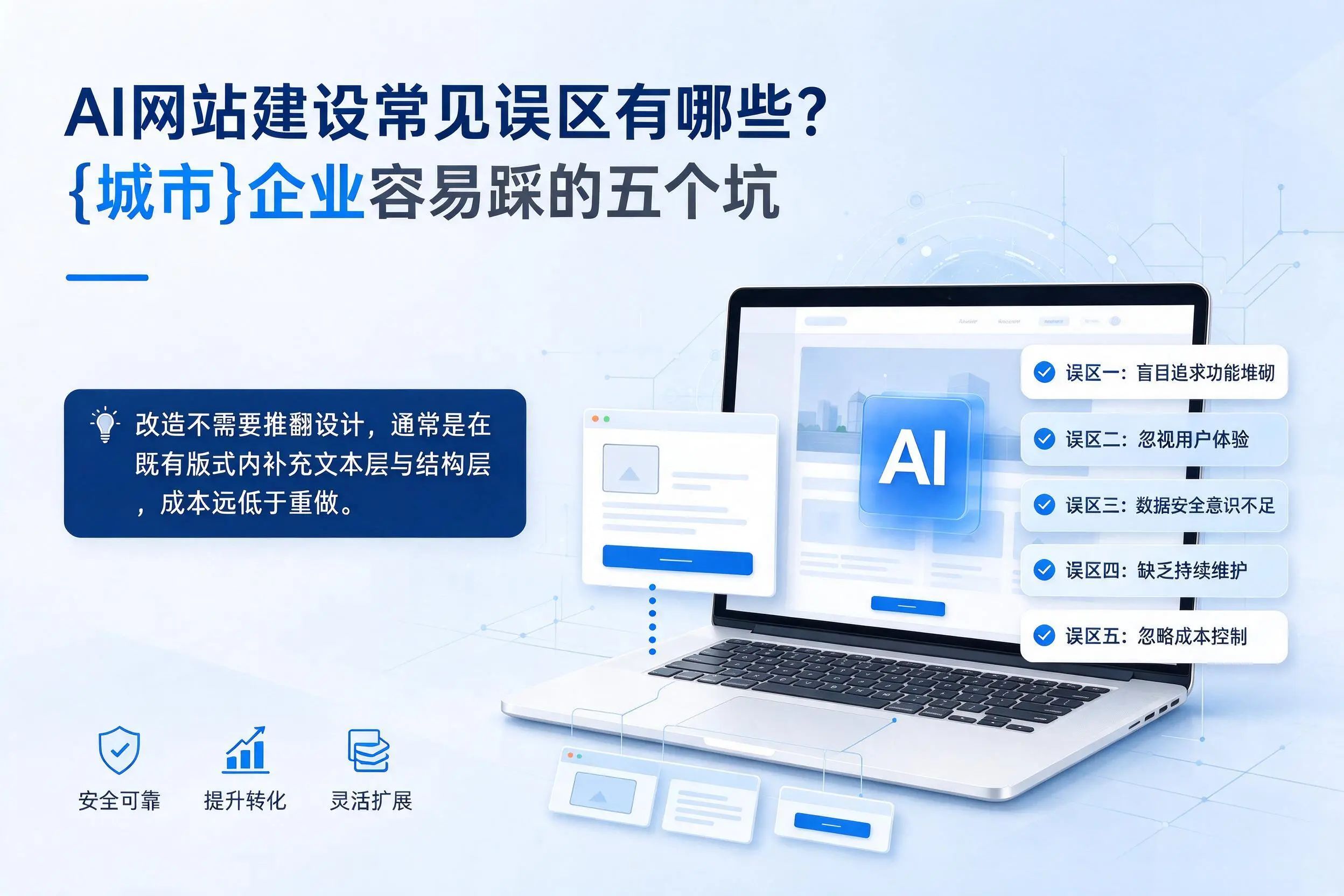 AI网站建设常见误区有哪些？徐州企业容易踩的五个坑