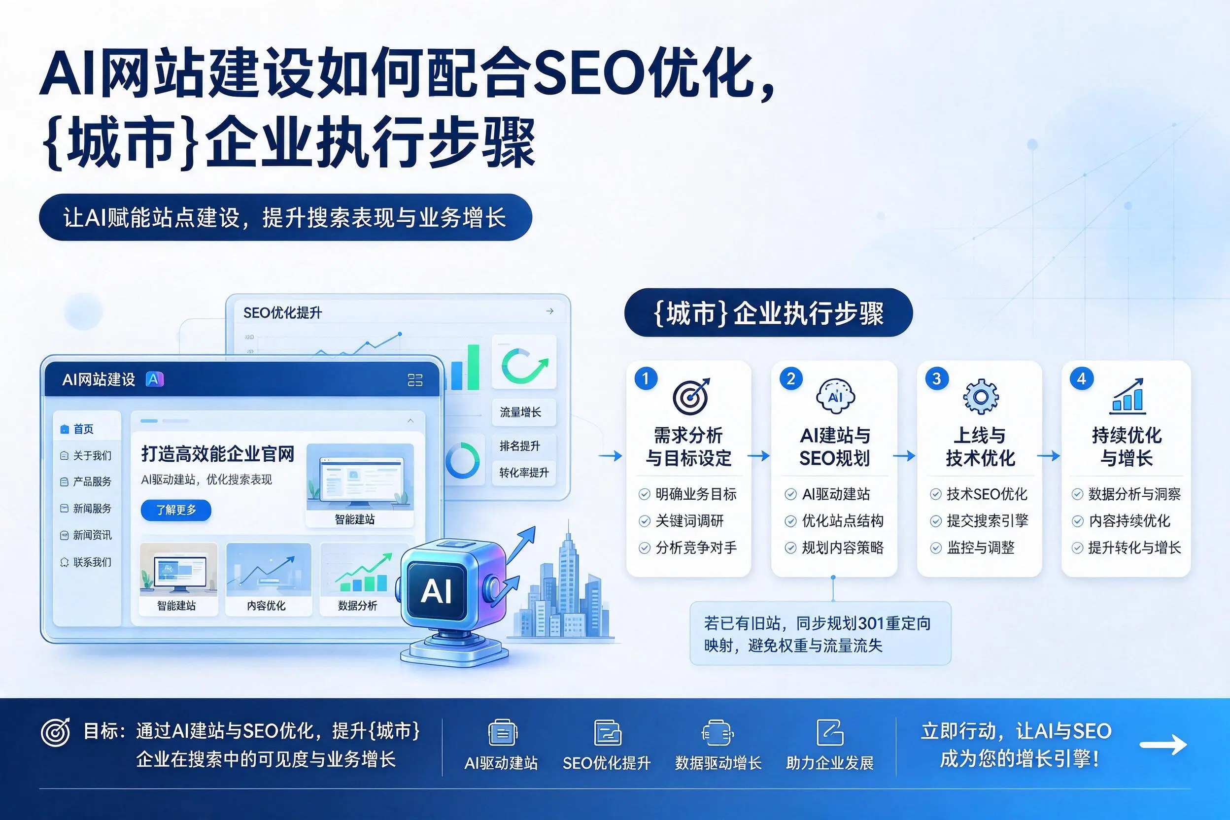 AI网站建设如何配合SEO优化，徐州企业执行步骤