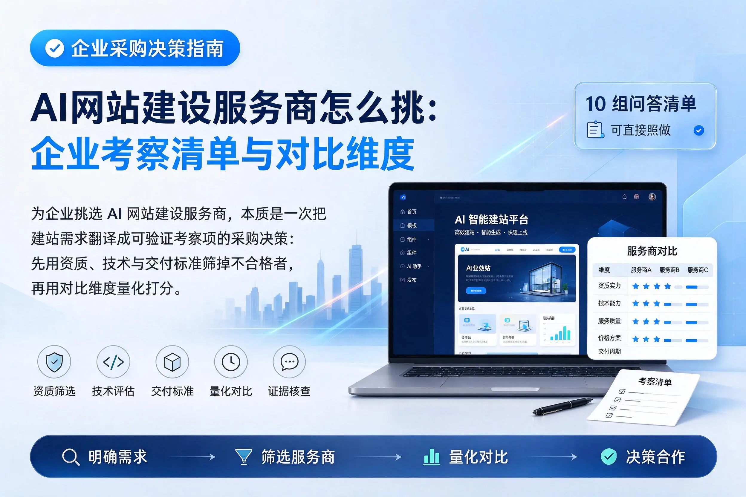 AI网站建设服务商怎么挑：徐州企业考察清单与对比维度