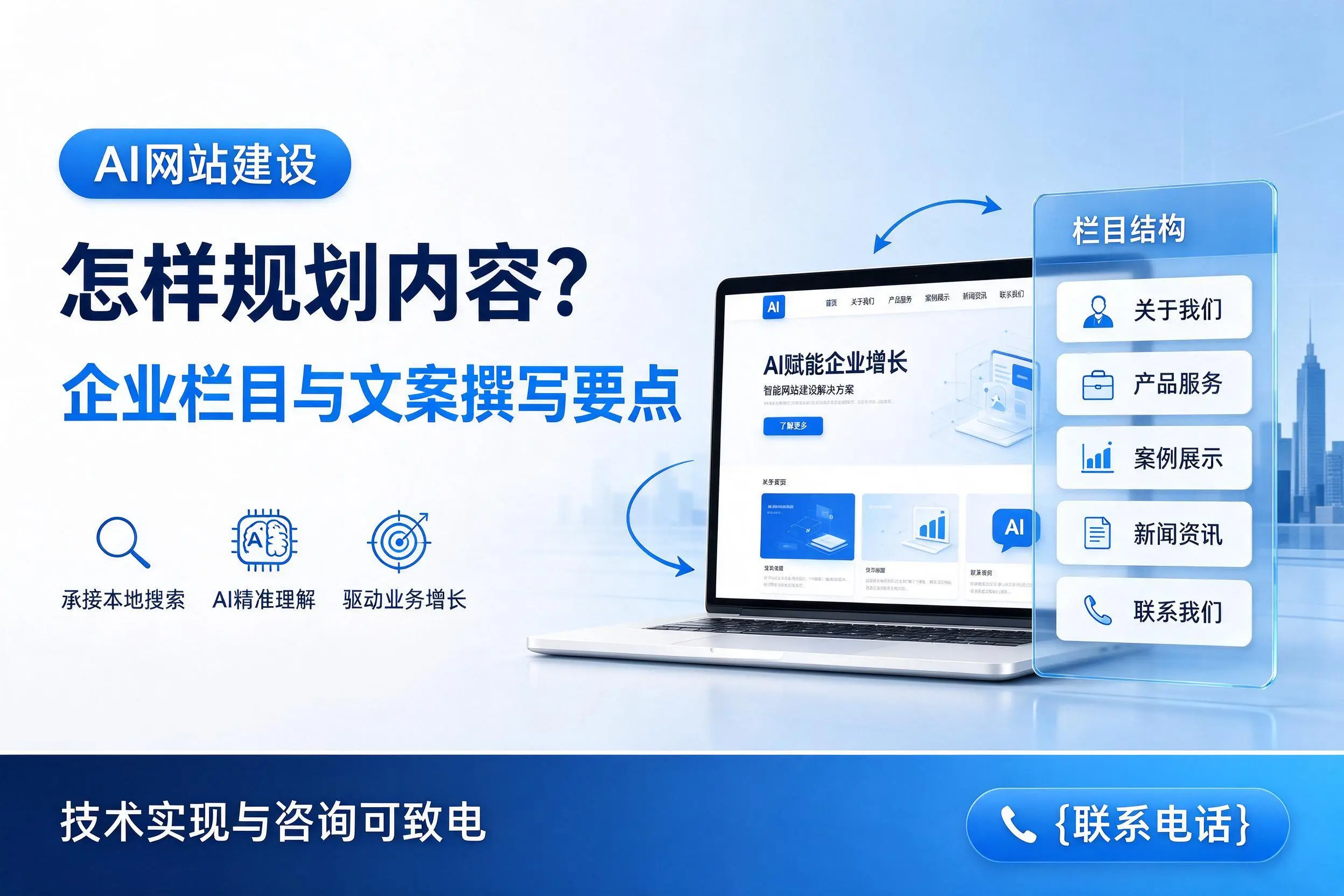 AI网站建设怎样规划内容?徐州企业栏目与文案撰写要点